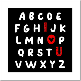 Alphabet ABC I Love You Valentines Day Funny English Teacher Posters and Art